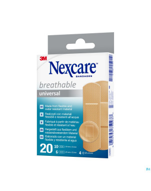 Nexcare 3m breathabl.univer. ass. strips20 n0320as