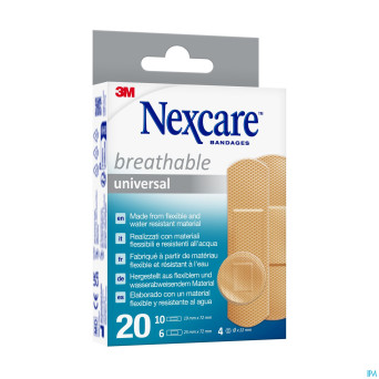 Nexcare 3m breathabl.univer. ass. strips20 n0320as