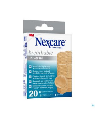 Nexcare 3m breathabl.univer. ass. strips20 n0320as