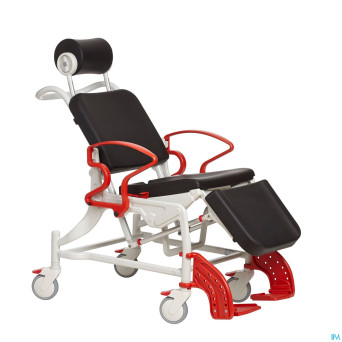 Phoenix chaise 150 assise noire fermee gris-rouge