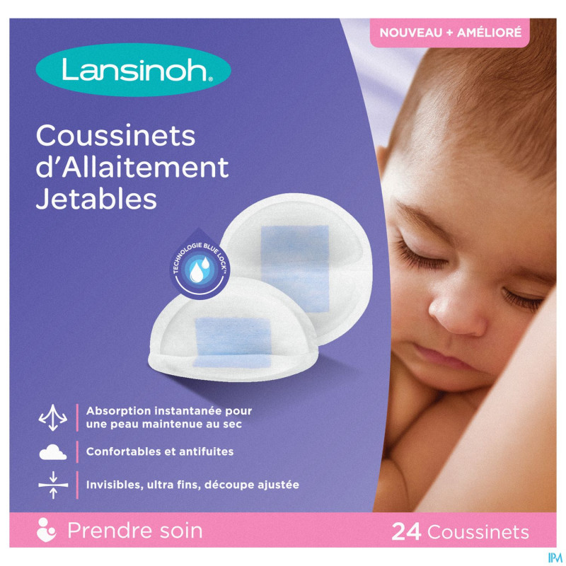 Lansinoh coussinets allait. jet. blue lock core 24