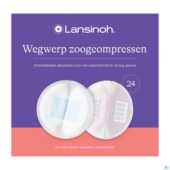 Lansinoh coussinets allait. jet. blue lock core 24
