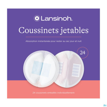 Lansinoh coussinets allait. jet. blue lock core 24