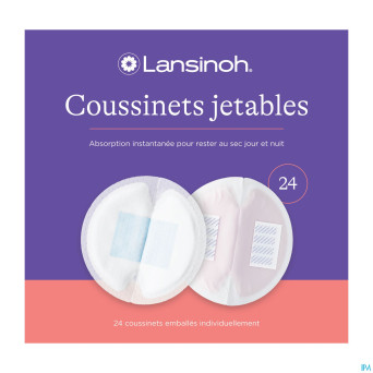 Lansinoh coussinets allait. jet. blue lock core 24