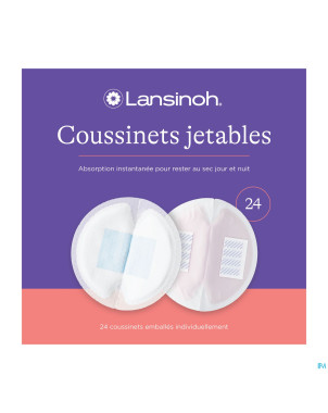 Lansinoh coussinets allait. jet. blue lock core 24
