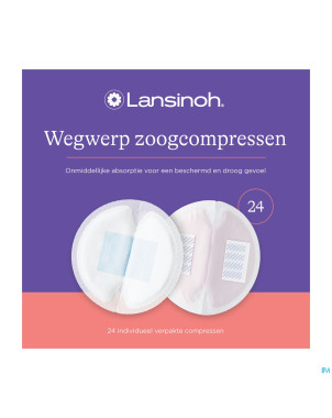 Lansinoh coussinets allait. jet. blue lock core 24