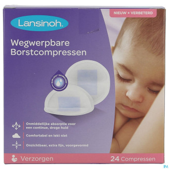 Lansinoh coussinets allait. jet. blue lock core 24