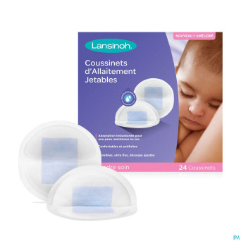 Lansinoh coussinets allait. jet. blue lock core 24