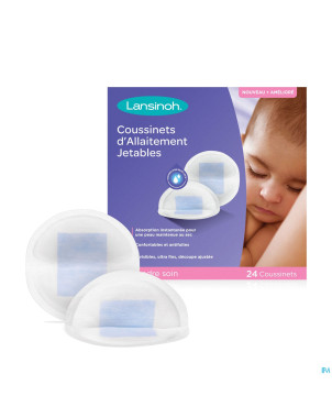 Lansinoh coussinets allait. jet. blue lock core 24
