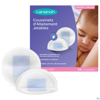 Lansinoh coussinets allait. jet. blue lock core 24