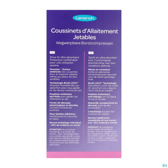 Lansinoh coussinets allait. jet. blue lock core 60