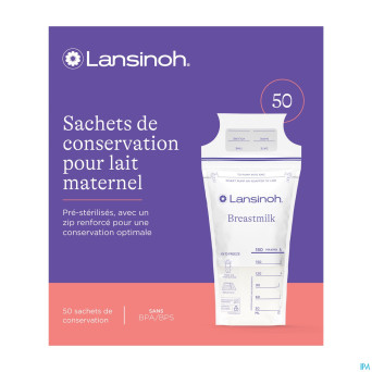 Lansinoh sachet conservation lait maternel50 40056