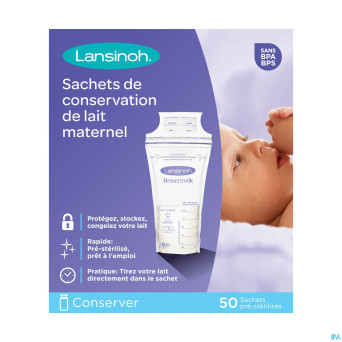 Lansinoh sachet conservation lait maternel50 40056