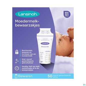 Lansinoh sachet conservation lait maternel50 40056
