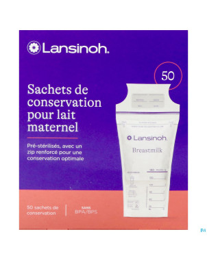 Lansinoh sachet conservation lait maternel50 40056
