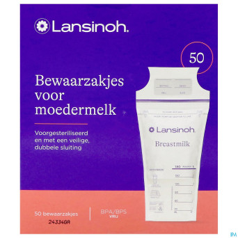 Lansinoh sachet conservation lait maternel50 40056