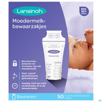 Lansinoh sachet conservation lait maternel50 40056