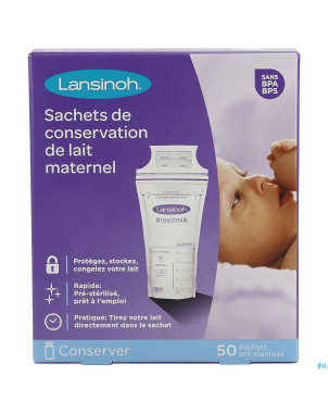 Lansinoh sachet conservation lait maternel50 40056
