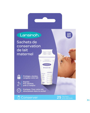 Lansinoh sachet conservation lait maternel25 99205