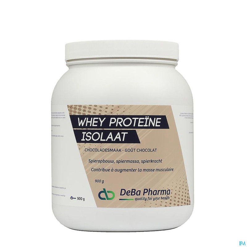 Whey proteine isolaat chocolat    900g deba