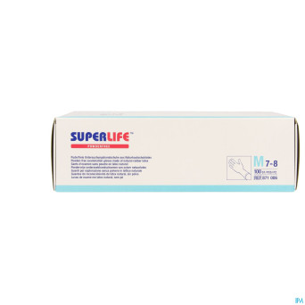 Superlife gants examen latex -pdr m 100    8710060
