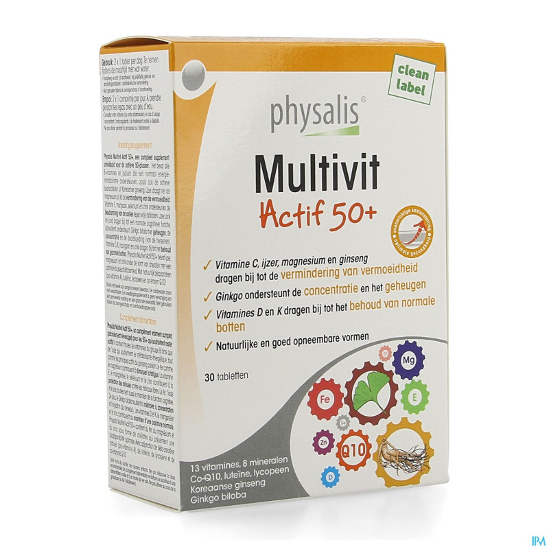 Physalis multivit actif 50+ comp 30