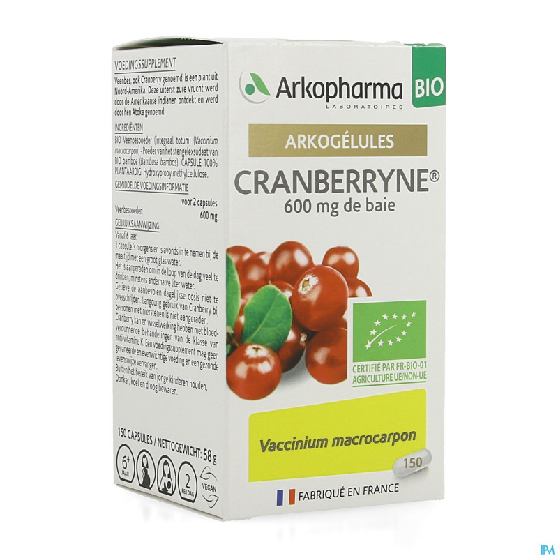 Arkogelules cranberryne bio    caps 150