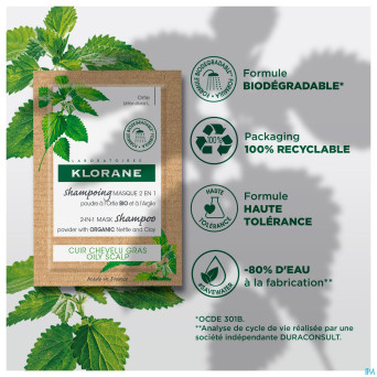 Klorane capil. masque lavant ortie 8x3g