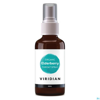 Viridian organic elderb.throat spray teint.mer50ml