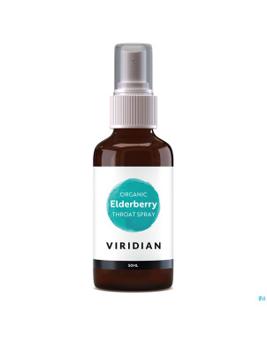Viridian organic elderb.throat spray teint.mer50ml