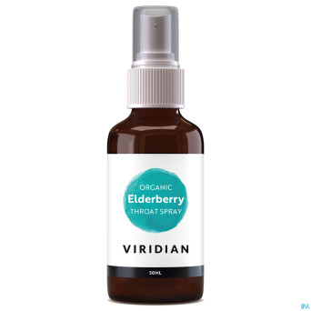 Viridian organic elderb.throat spray teint.mer50ml