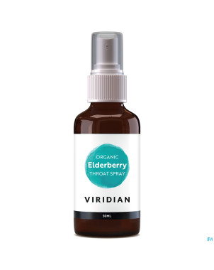 Viridian organic elderb.throat spray teint.mer50ml