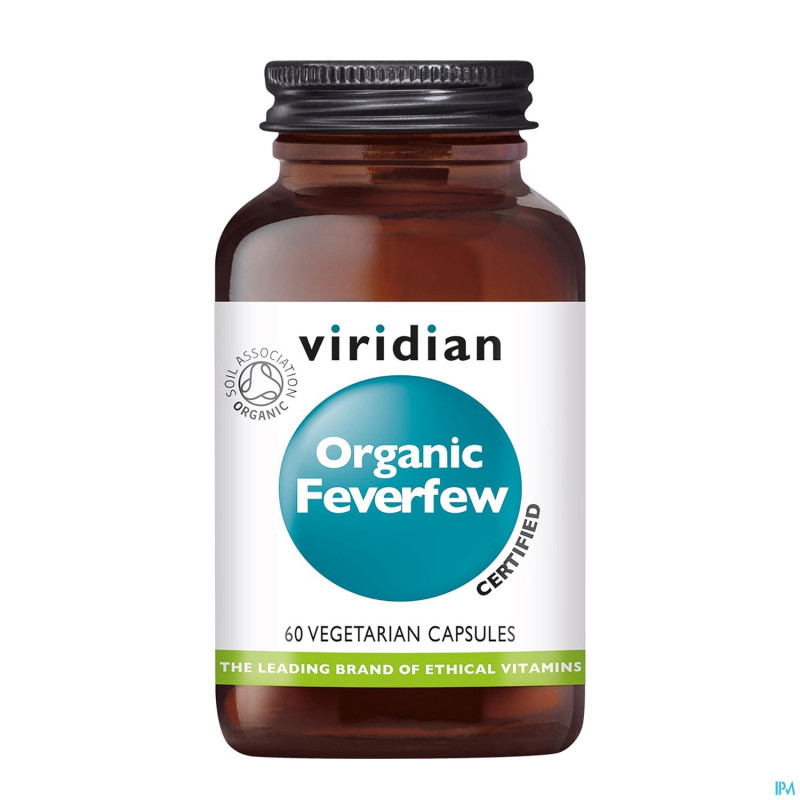 Viridian organic feverfew v-caps 60