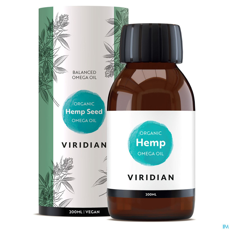 Viridian organic hemp seed oil huile 200ml