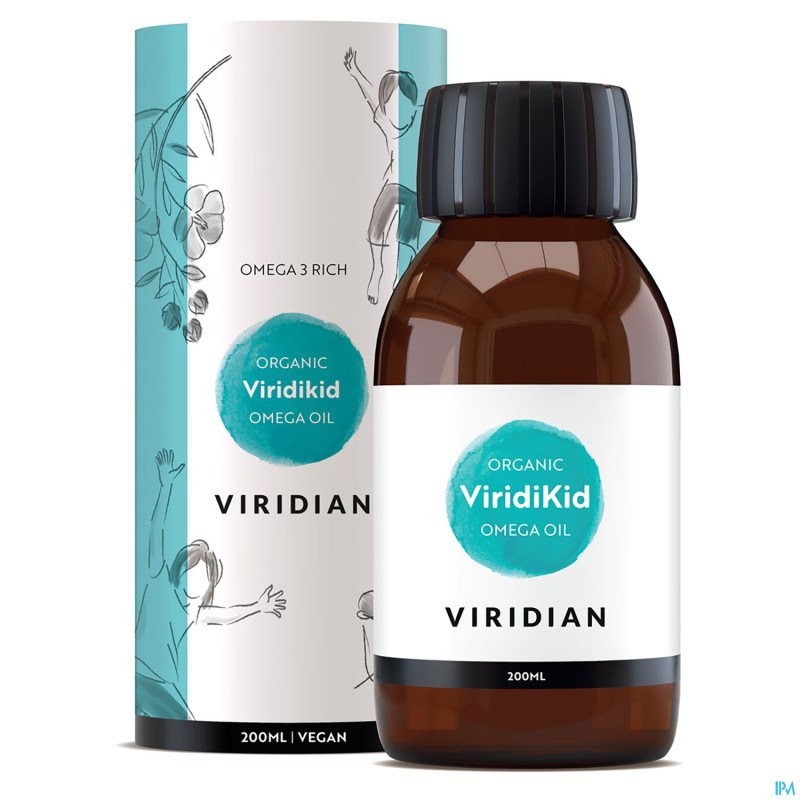 Viridian organic viridikid omega-3 huile 200ml