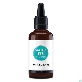 Viridian viridikid vegan vitd3 400iu 10mcg hle30ml