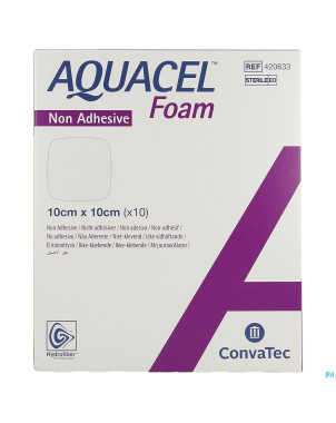 Aquacel foam non-adhesif 10x10cm 10