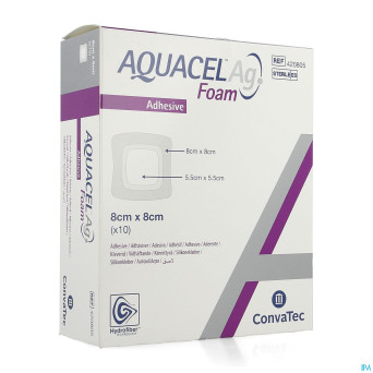 Aquacel ag foam adhesif 8x8cm 10