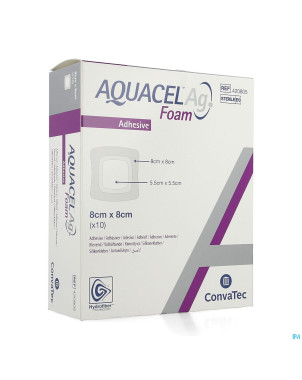 Aquacel ag foam adhesif 8x8cm 10