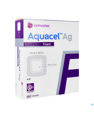 Aquacel ag foam adhesif 10x10cm 10