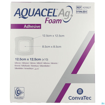 Aquacel ag foam adhesif 12,5x12,5cm 10