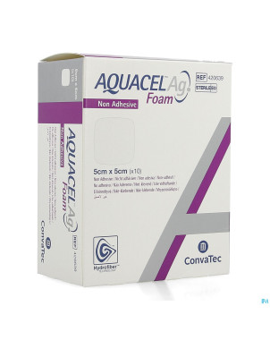 Aquacel ag foam non adhesif 5x5cm 10