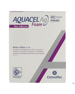 Aquacel ag foam non adhesif 5x5cm 10