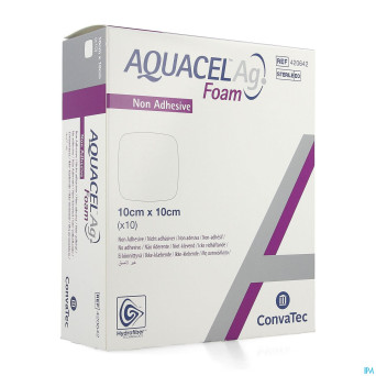 Aquacel ag foam non adhesif 10x10cm 10
