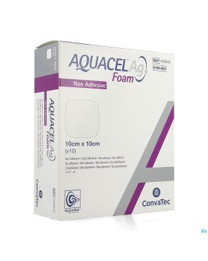 Aquacel ag foam non adhesif 10x10cm 10