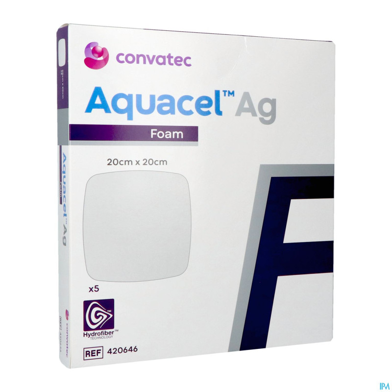 Aquacel ag foam non adhesif 20x20cm 5