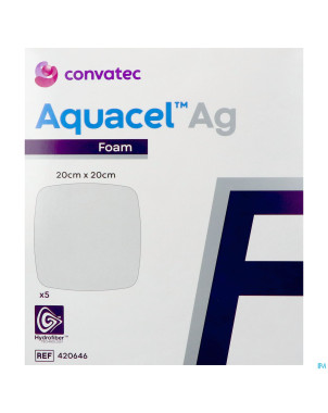 Aquacel ag foam non adhesif 20x20cm 5