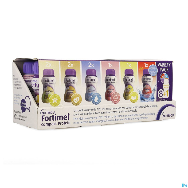 Fortimel compact protein variety pack 8+1 x125ml