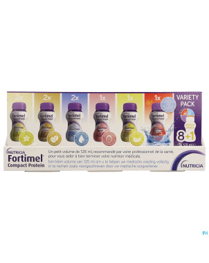 Fortimel compact protein variety pack 8+1 x125ml
