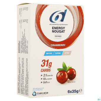 6d energy nougat cranberry 6 x 35g